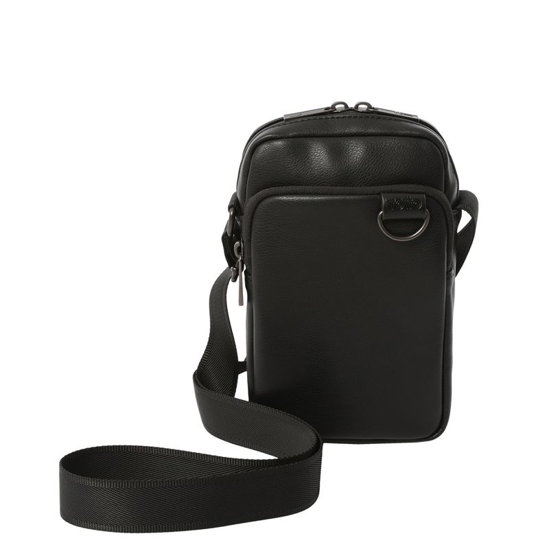 TOTTO - Bolso Manos Libres con Bolsillo Para Hombre Negro Lowe Totto