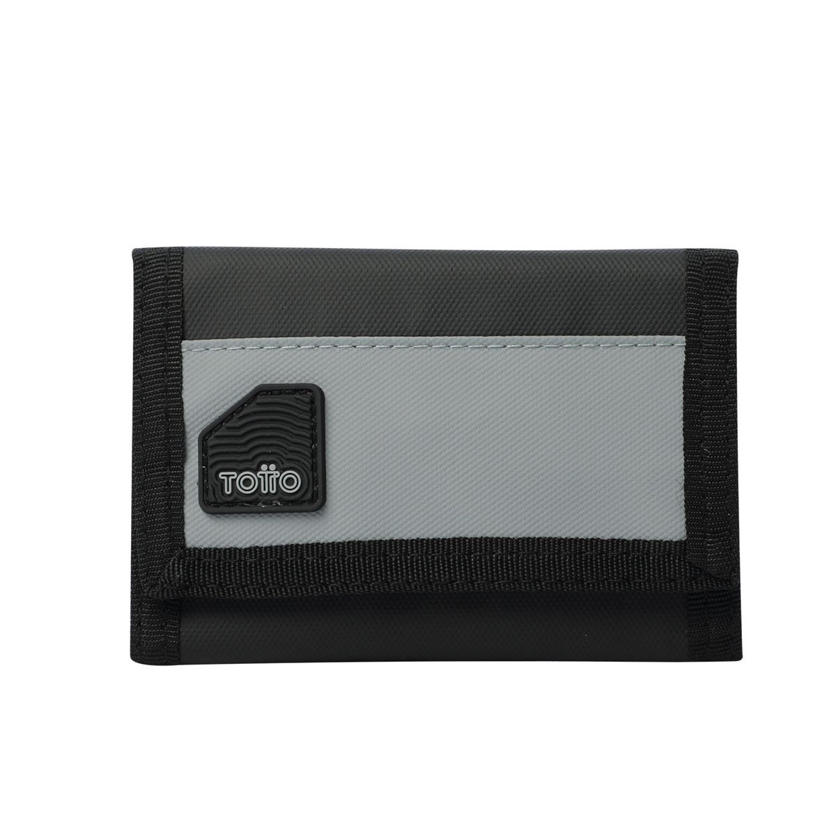 TOTTO - Billetera Rfid Para Hombre Negro Gris Contrast Chain Totto