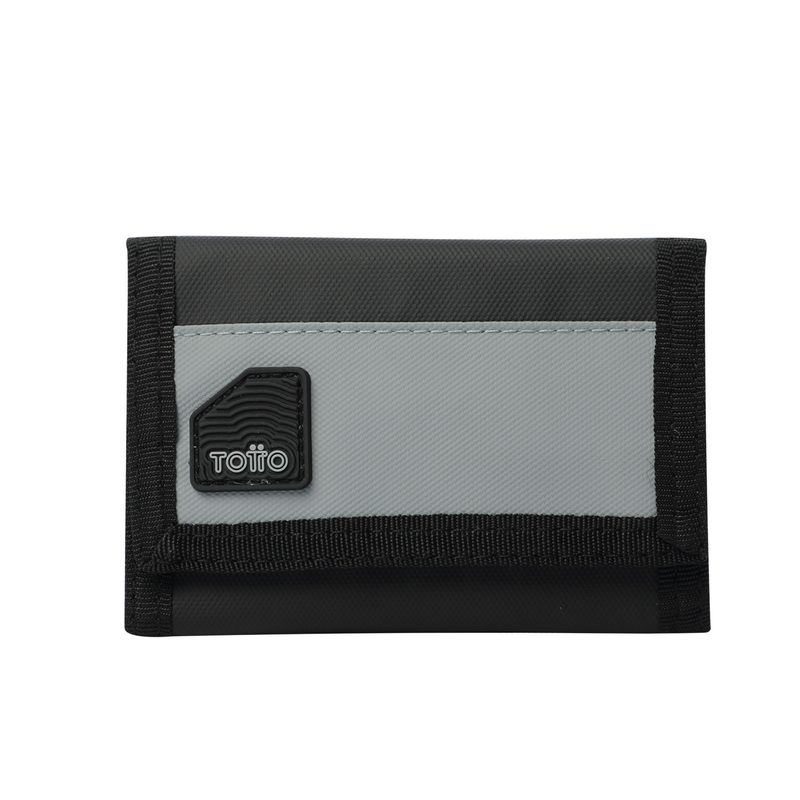TOTTO - Billetera Rfid Para Hombre Negro Gris Contrast Chain Totto