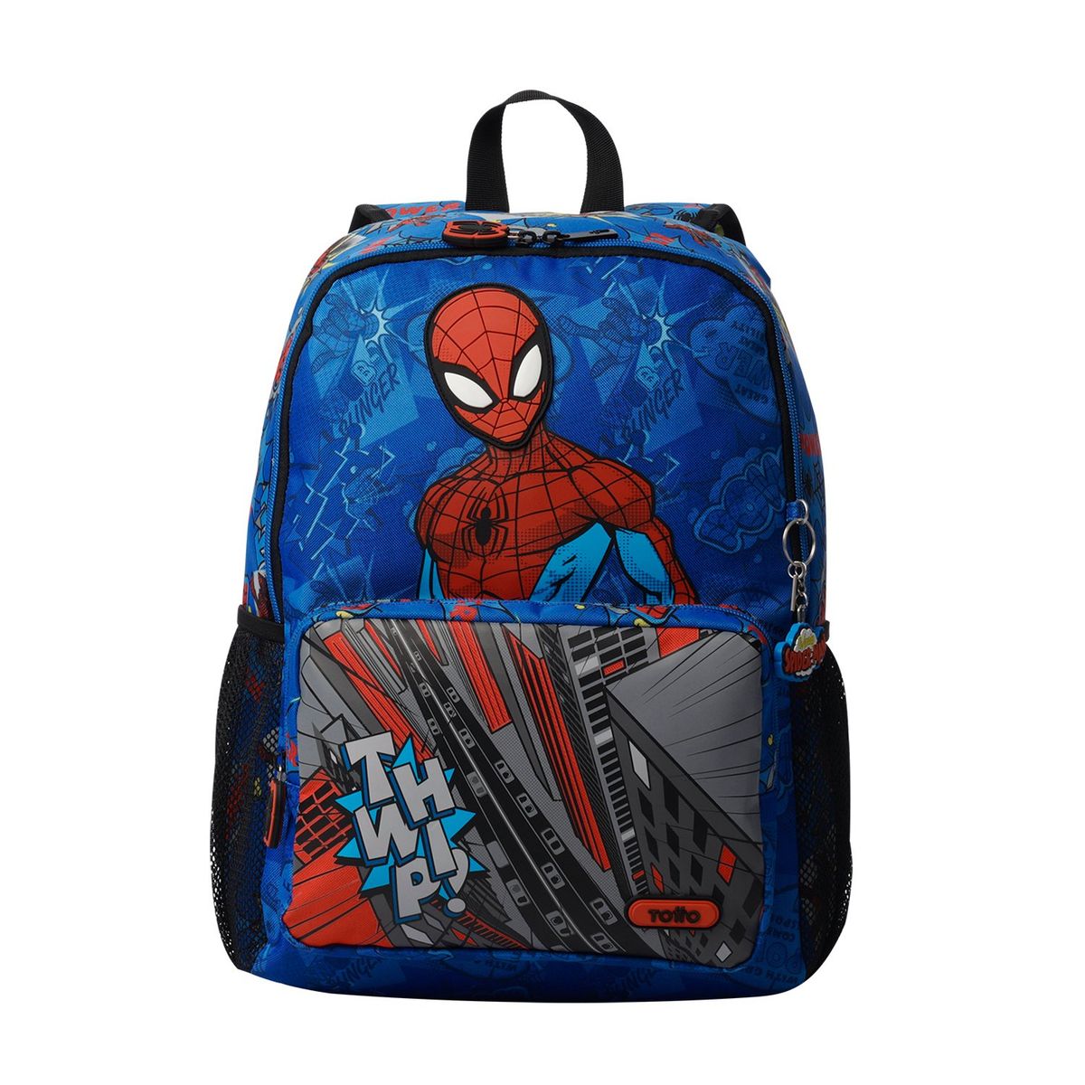 TOTTO - Morral Mochila Escolar Para Niño Azul Spiderman Pop L Totto