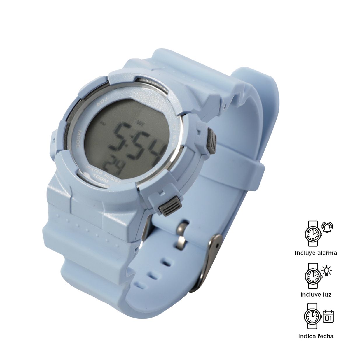 TOTTO - Reloj Digital Para Mujer Azul Claro Pixel Totto