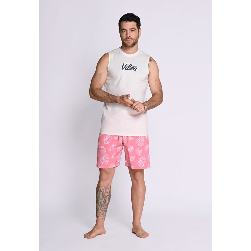 BELIFE - Pantaloneta Playera Con Malla Interna Naranja en Poliéster Para Hombre