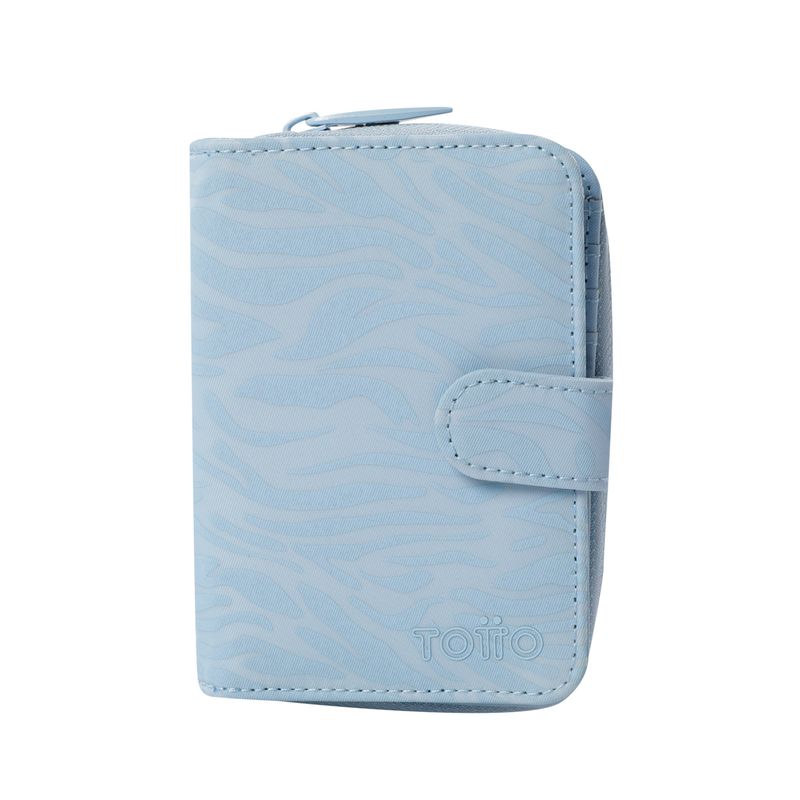 TOTTO - Billetera Rfid Para Mujer Azul Claro Texture Twi Totto