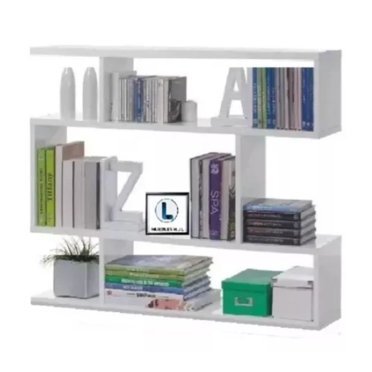 GENERICO - Biblioteca Mueble De Sala Bifetmesa Auxiliar Funcional Blanco