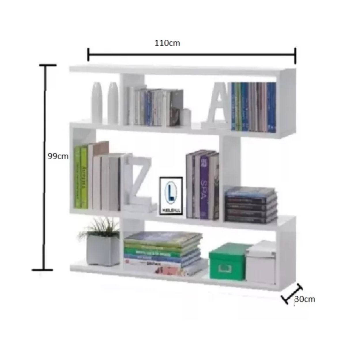 GENERICO - Biblioteca Mueble De Sala Bifetmesa Auxiliar Funcional Blanco