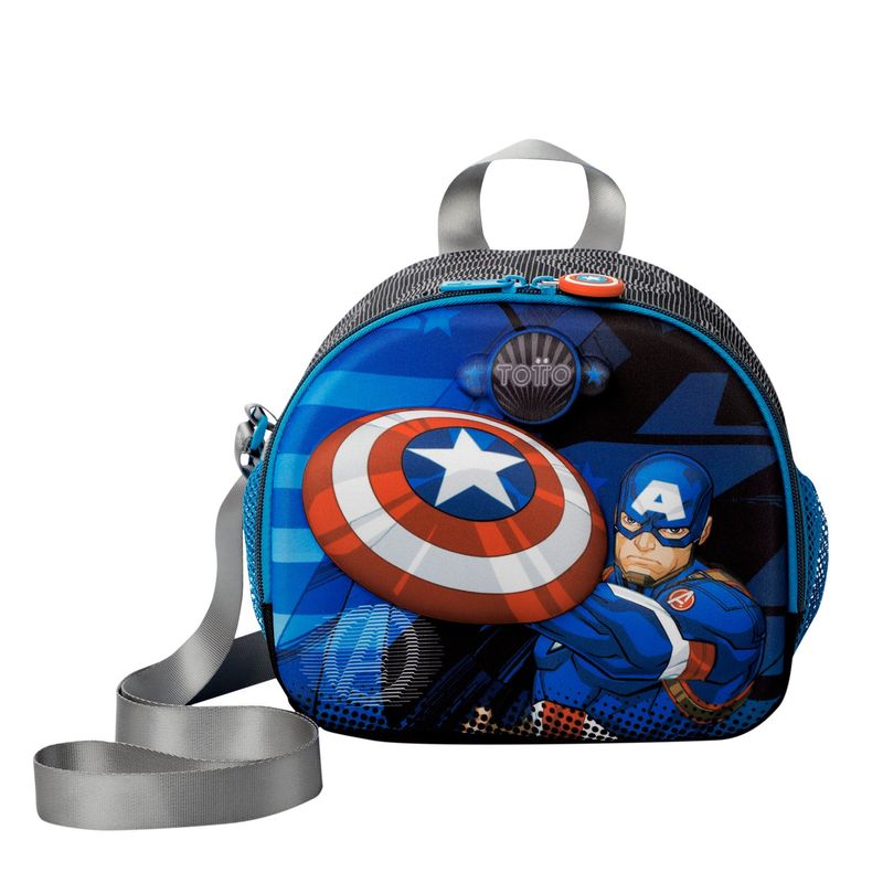 TOTTO - Lonchera Con Portacomida Para Niño Gris Avengers Cap Totto