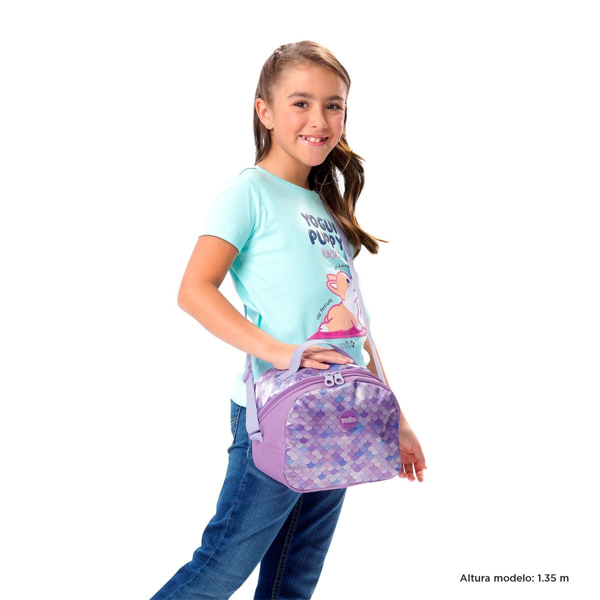 TOTTO - Lonchera Con Portacomida Para Niña Violeta Claro Sireny