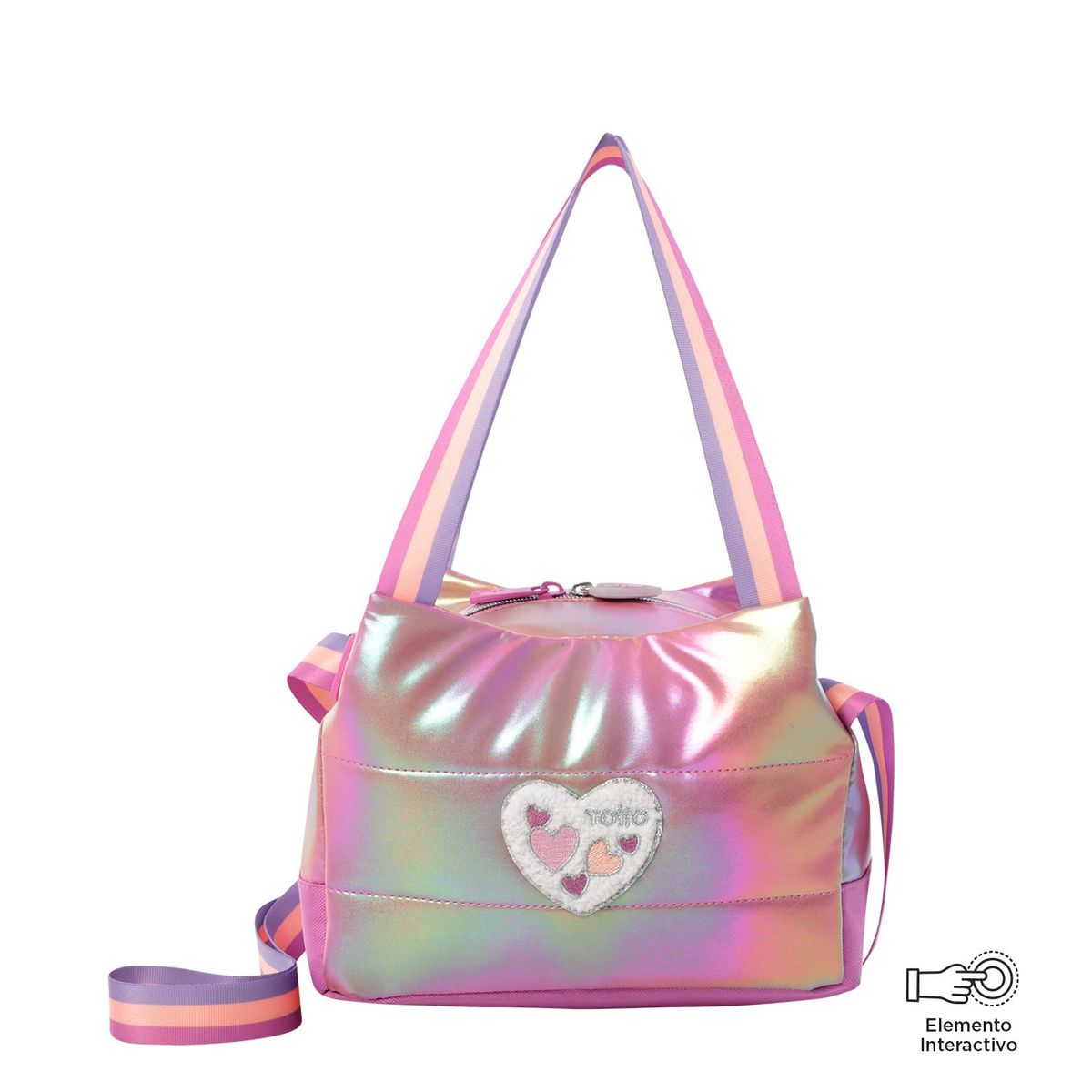 TOTTO - Lonchera Con Portacomida Para Niña Morado Glowy Totto L