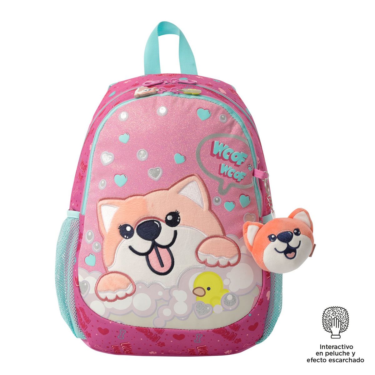 TOTTO - Morral Mochila Escolar Para Niña Rosado Doggy Love M Totto