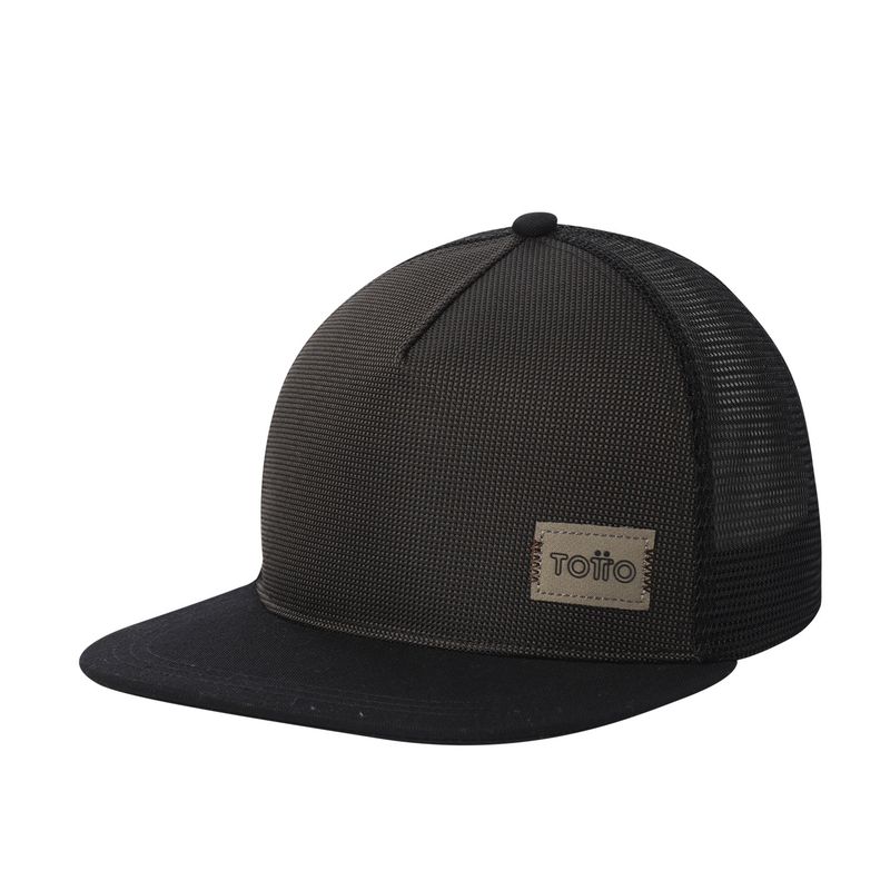 TOTTO - Gorra Plana Para Hombre Negro Canvas Totto