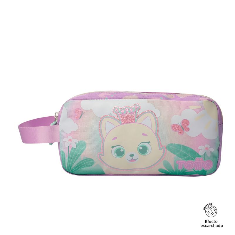 TOTTO - Multiuso Cartuchera Para Niña Rosa Claro Queen Cat Totto