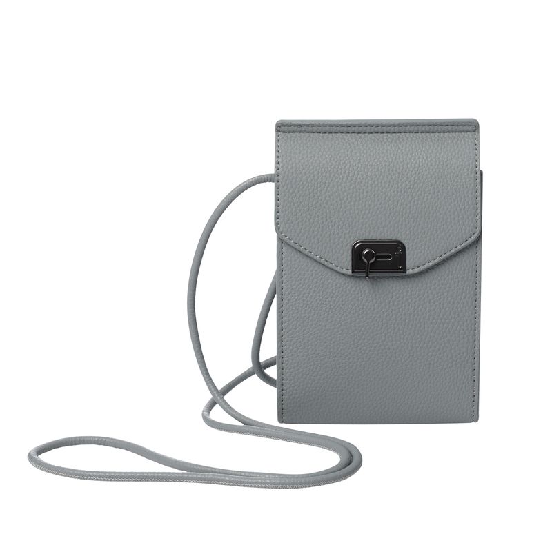 TOTTO - Bolso Portacelular Para Mujer Gris Oscuro Smooth Xs Totto