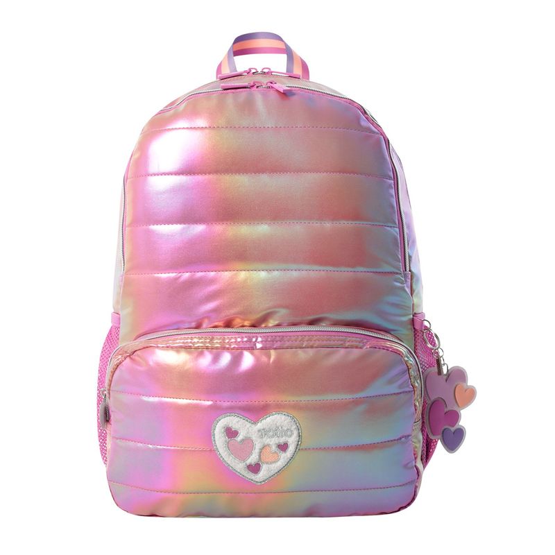 TOTTO - Morral Mochila Escolar  Para Niña Morado Glowy Totto