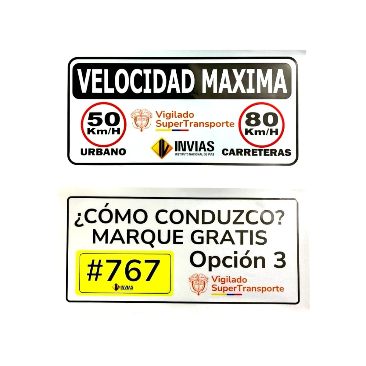 GENERICO - Kit Avisos Reglamentarios Velocidad Máxima y Cómo Conduzco