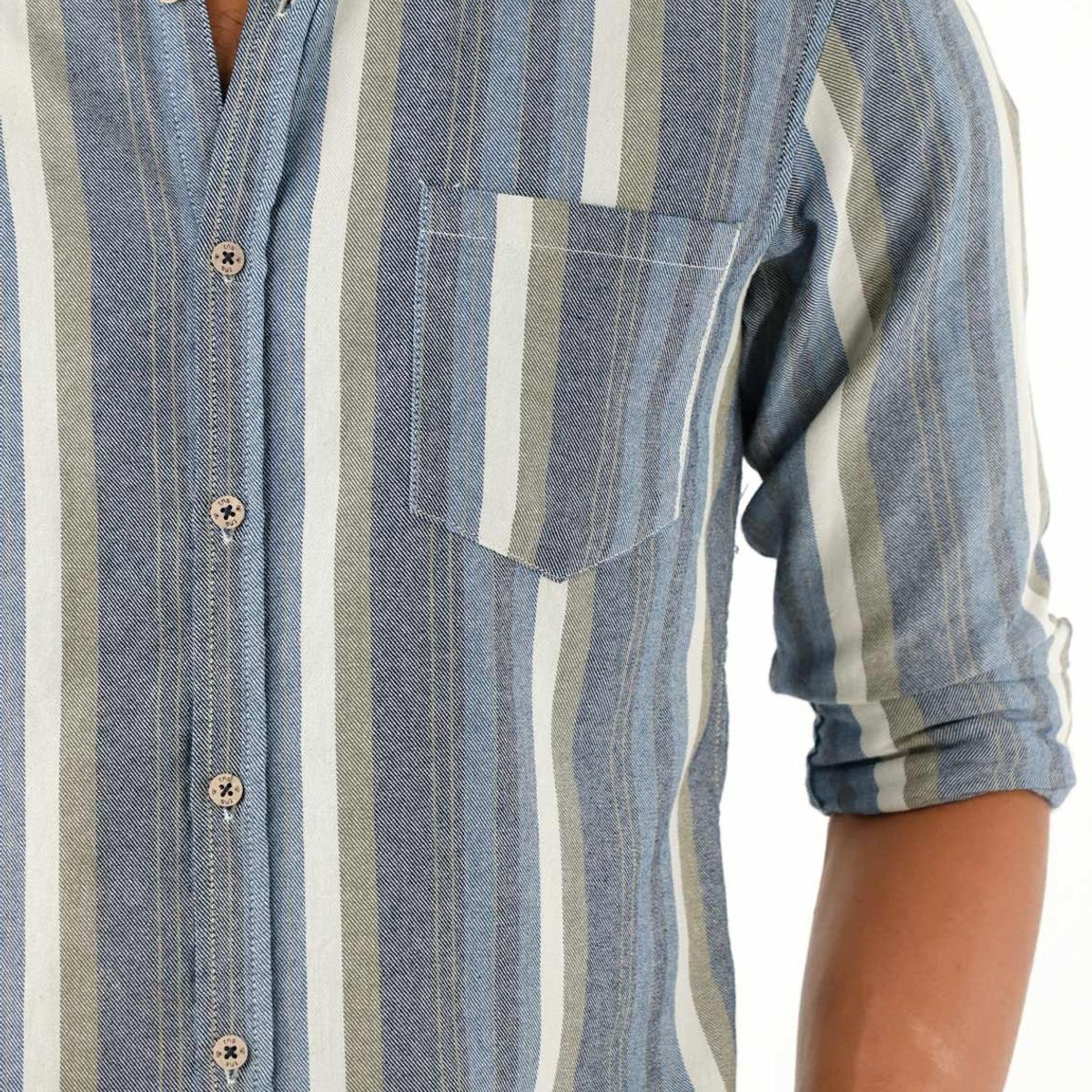TENNIS - Camisa manga larga a rayas de color para hombre