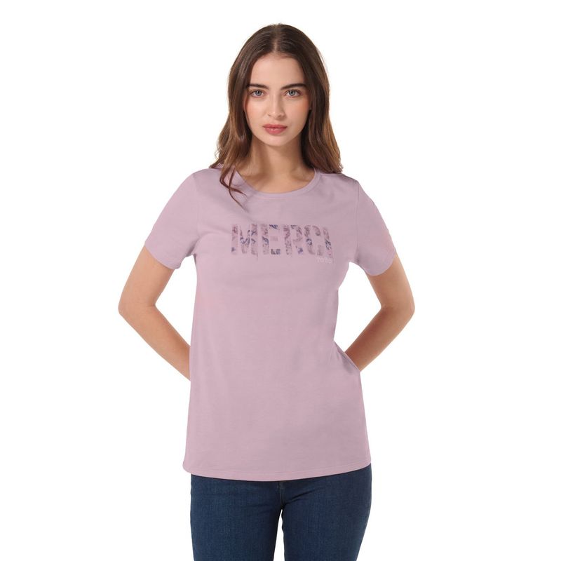 TOTTO - Camiseta Estampada Para Mujer Morado Dusti Totto