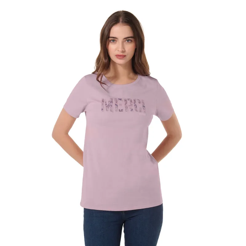 TOTTO - Camiseta Estampada Para Mujer Morado Dusti Totto