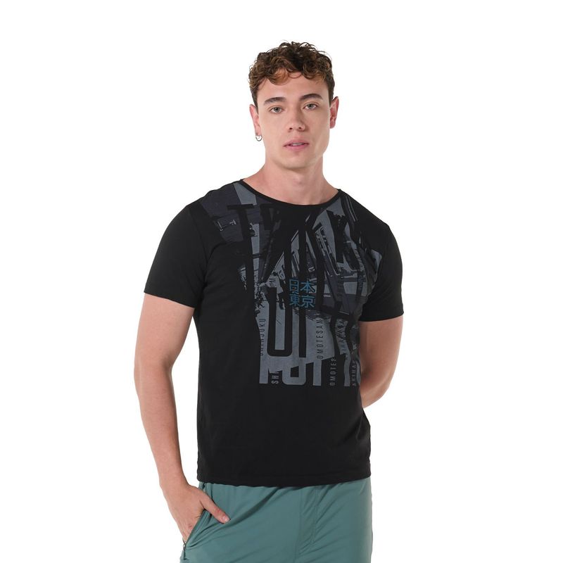 TOTTO - Camiseta Estampada Para Hombre Negro Atena Totto