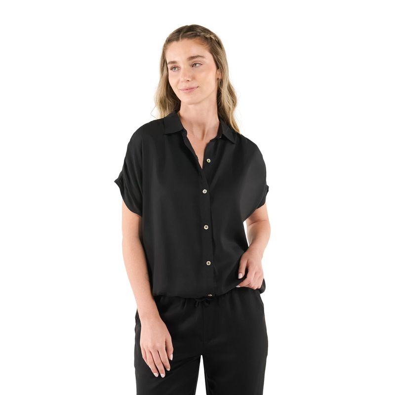 TOTTO - Camisa Para Mujer Negro Blazing Totto