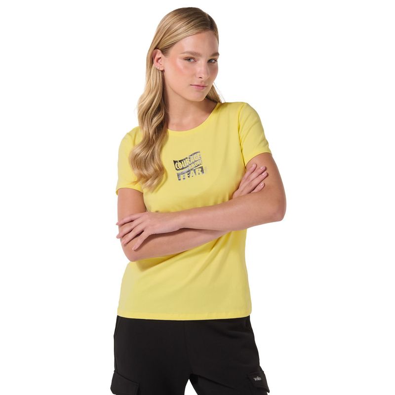 TOTTO - Camiseta Estampada Para Mujer Amarillo Prime Totto