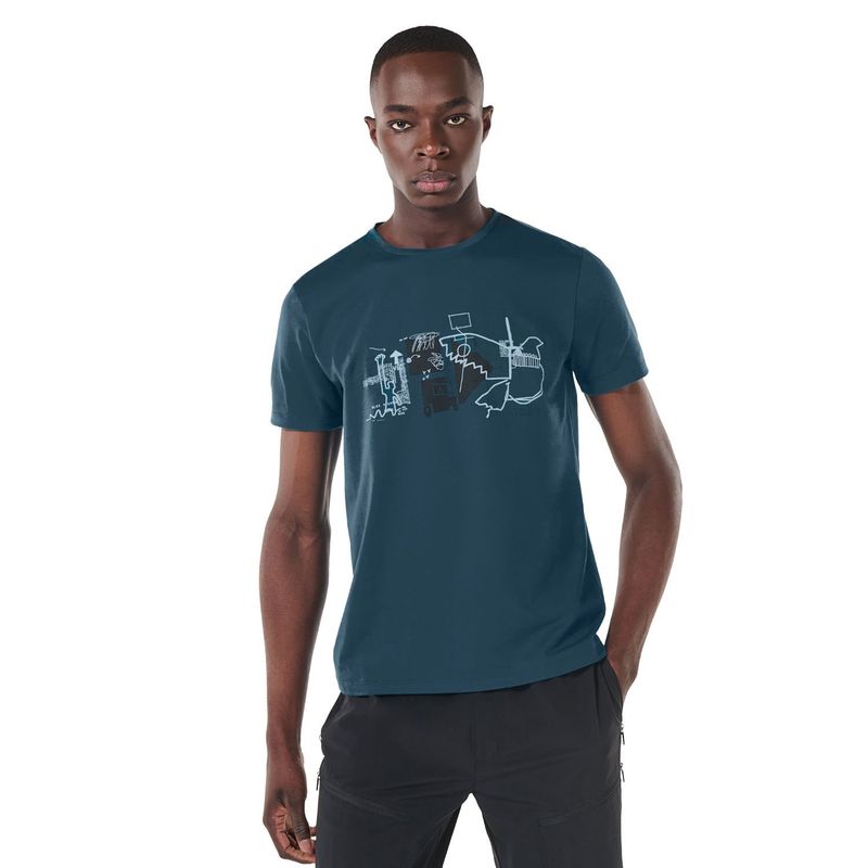 TOTTO - Camiseta Estampada Para Hombre Azul Atena Totto