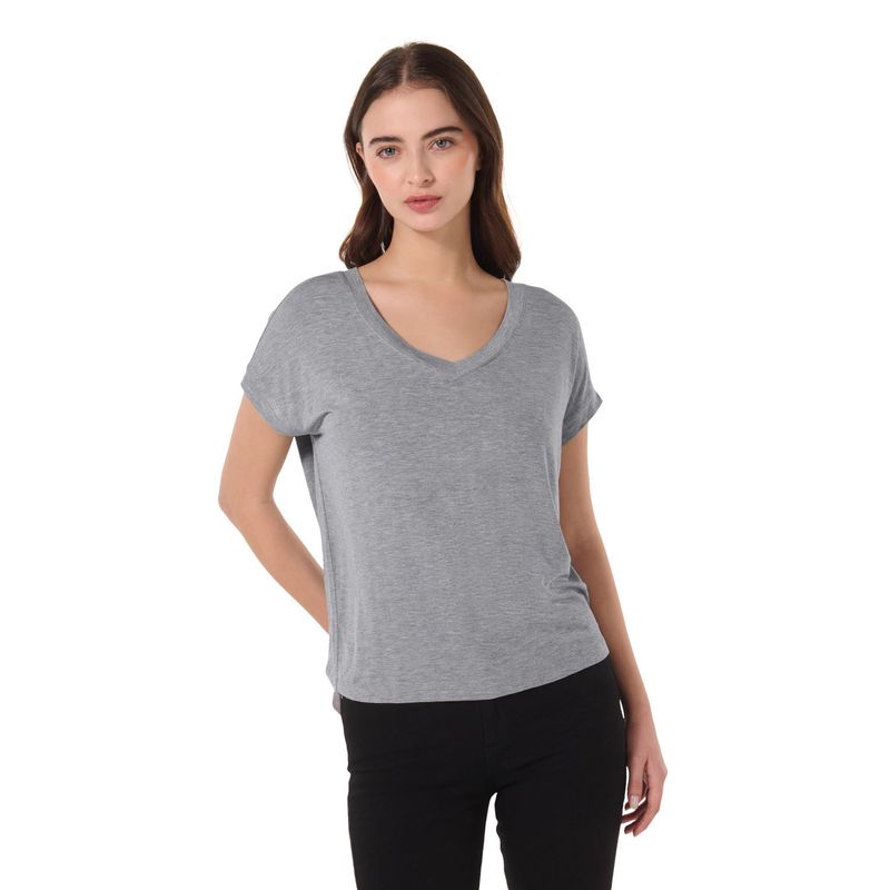 TOTTO - Camiseta Tipo Top Para Mujer Gris Morrocoy Totto