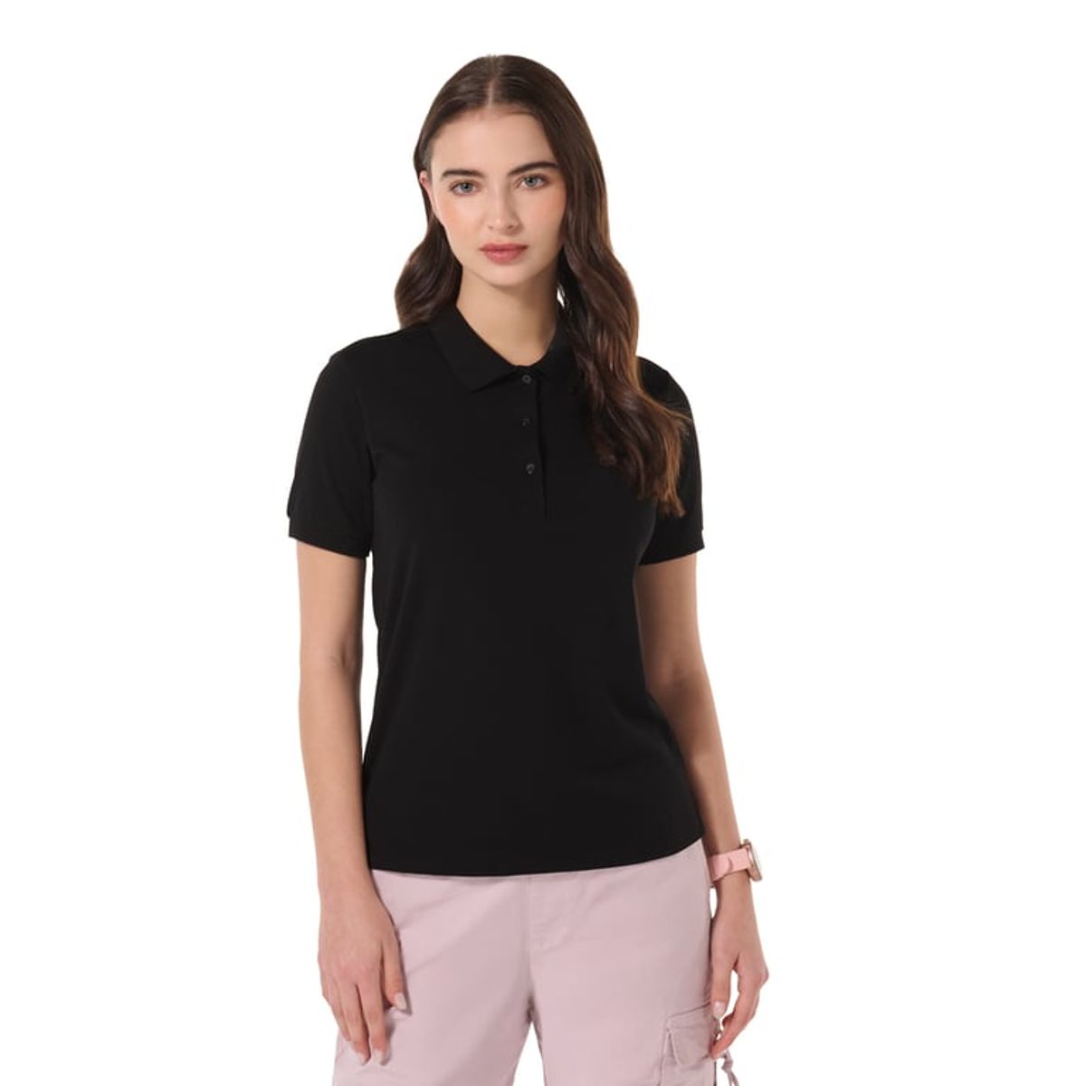 TOTTO - Camiseta Tipo Polo Para Mujer Negro Chechi Totto