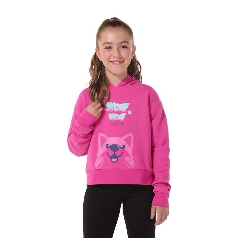 TOTTO - Buzo Hoodie Capota Niña Angry Totto Rosado