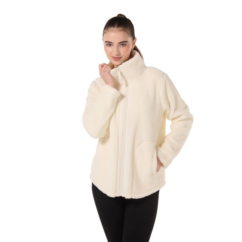 TOTTO - Buzo Para Mujer Cuello Alto Blanco Jadyn Totto