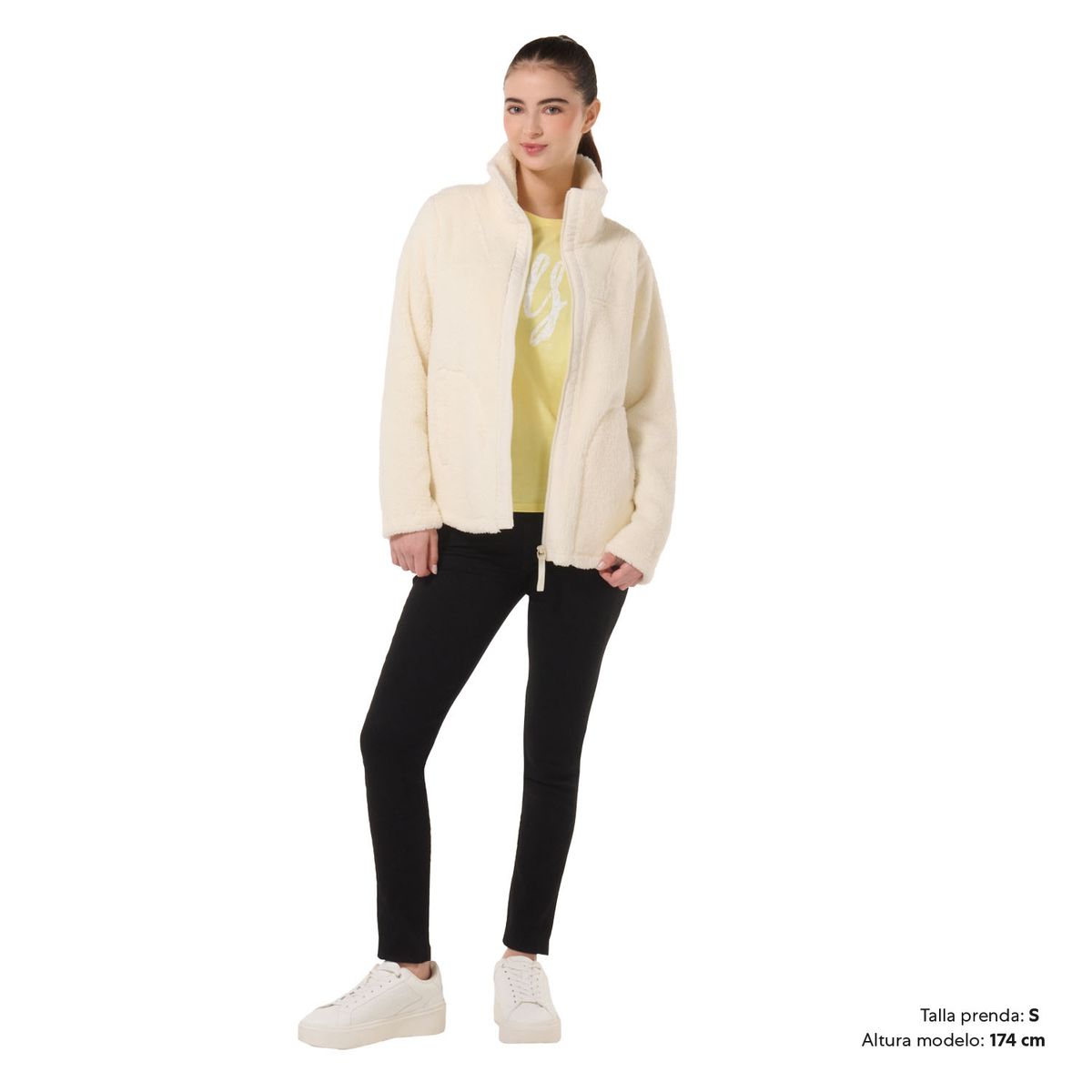 TOTTO - Buzo Para Mujer Cuello Alto Blanco Jadyn Totto