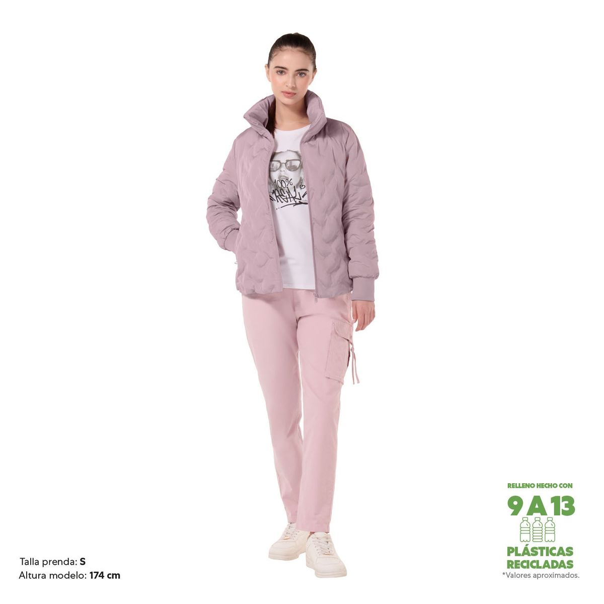 TOTTO - Chaqueta Acolchada Para Mujer Morado Bab Totto