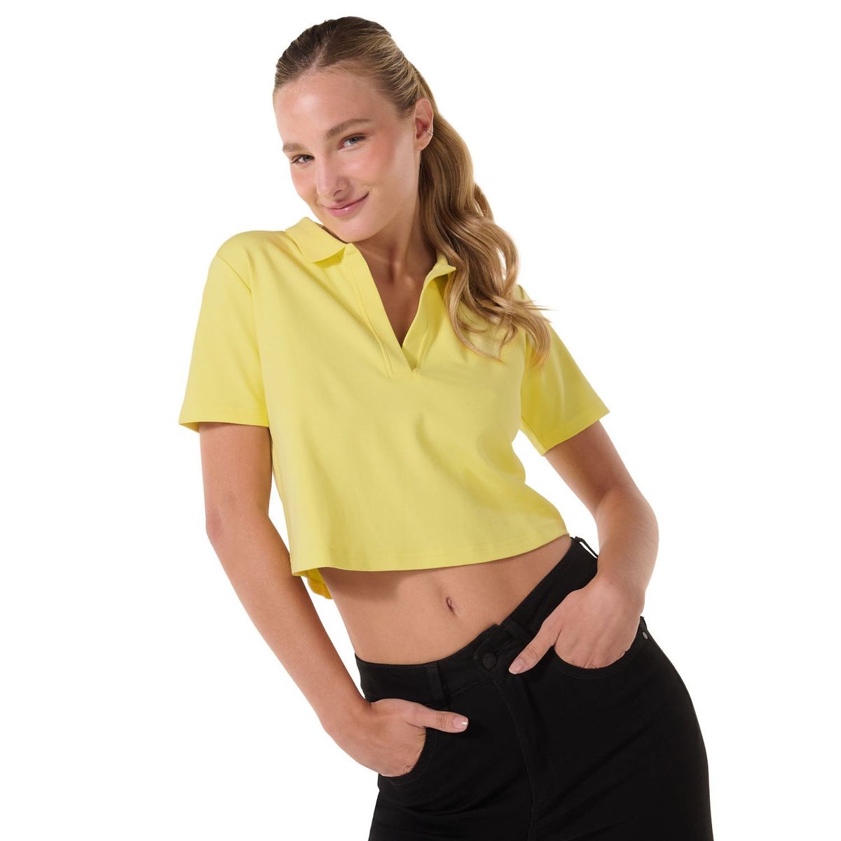 TOTTO - Camiseta Tipo Polo Para Mujer Amarillo Saba Totto