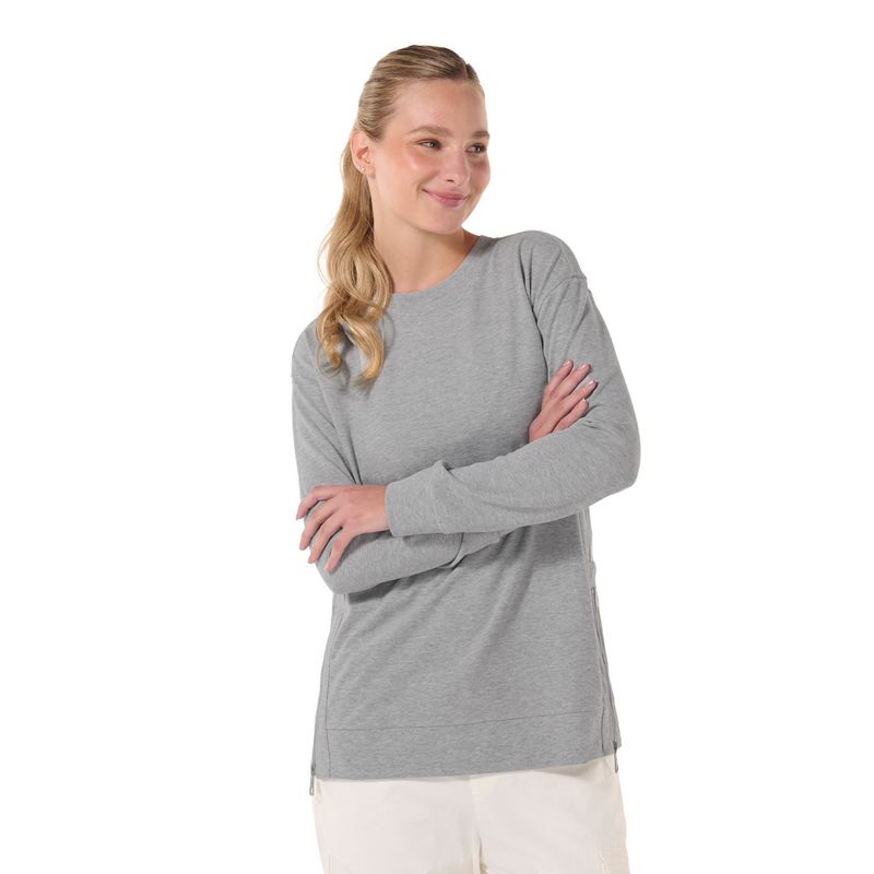 TOTTO - Buzo Para Mujer Liviano Gris Biznaga Totto