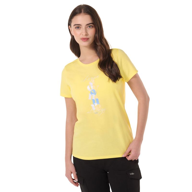 TOTTO - Camiseta Estampada Para Mujer Amarillo Thinky Totto
