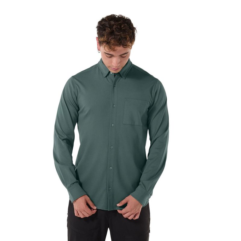 TOTTO - Camisa Para Hombre Verde Pardo Totto