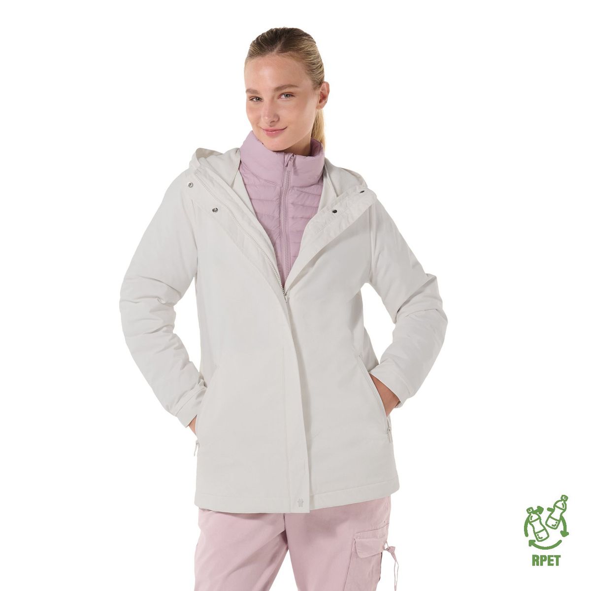 TOTTO - Chaqueta Multifuncional 3 en 1 Para Mujer Blanco Nissi Totto