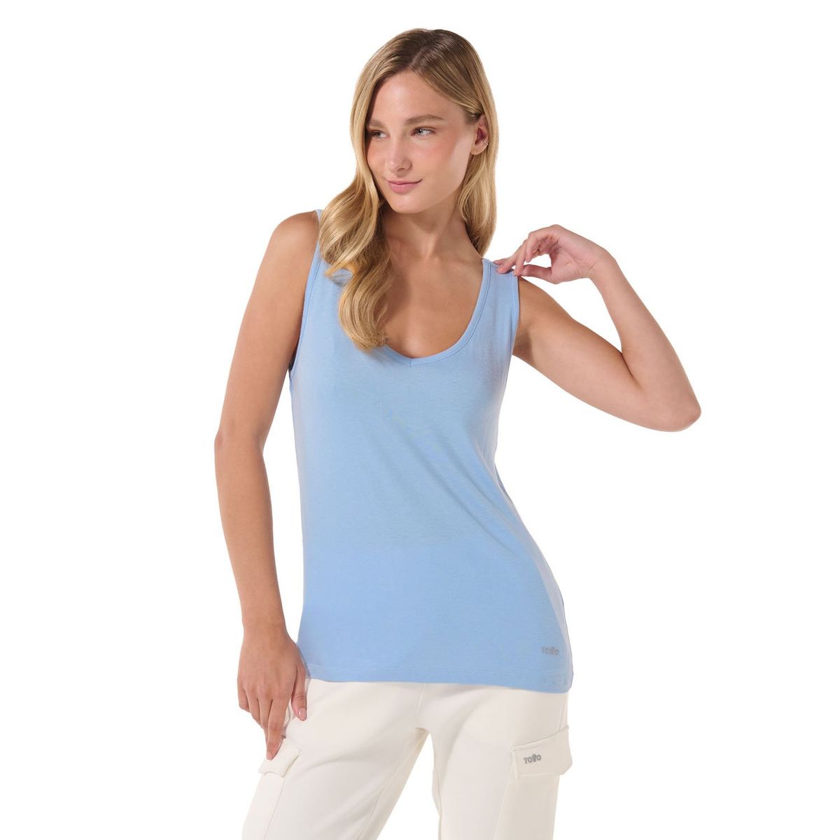 TOTTO - Camiseta Tipo Top Para Mujer Azul Guacamaya Totto