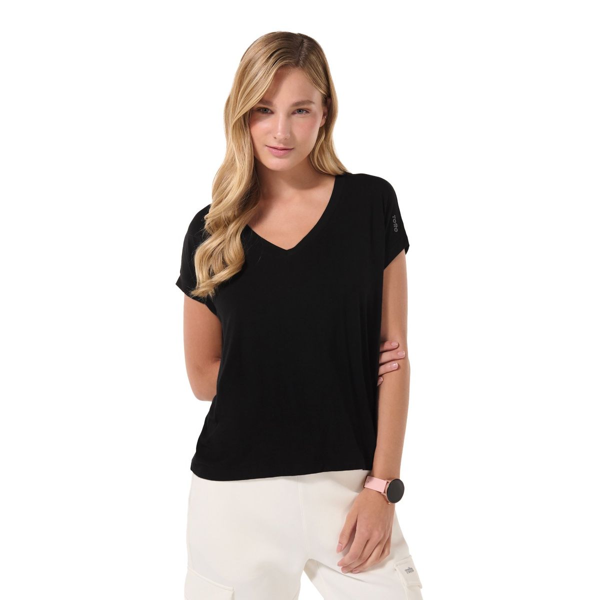 TOTTO - Camiseta Tipo Top Para Mujer Negro Morrocoy Totto