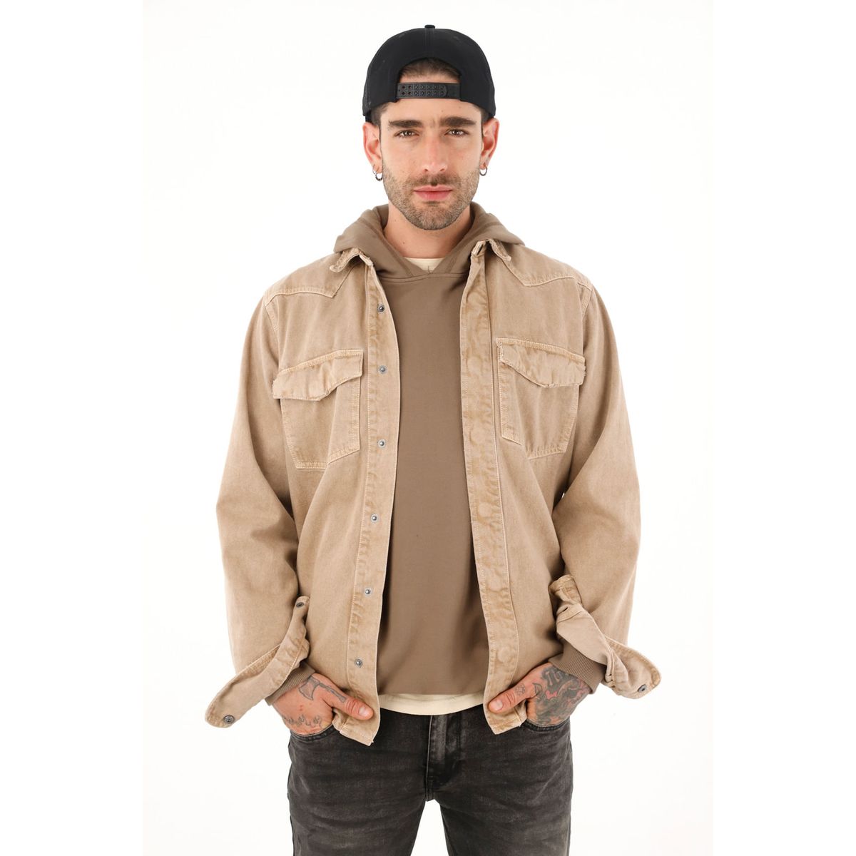 TENNIS - Camisa crudo con estampado en espalda para hombre