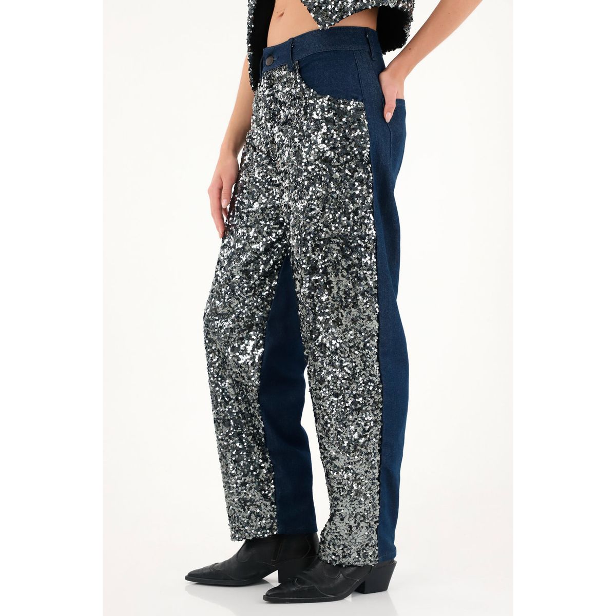 TENNIS - Jean Horseshoe con lentejuelas para mujer