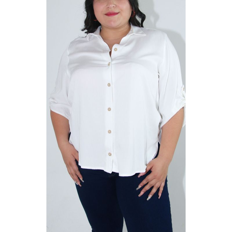 L Y H - Blusa Para Mujer Manga 34 Blanco Marca L&H