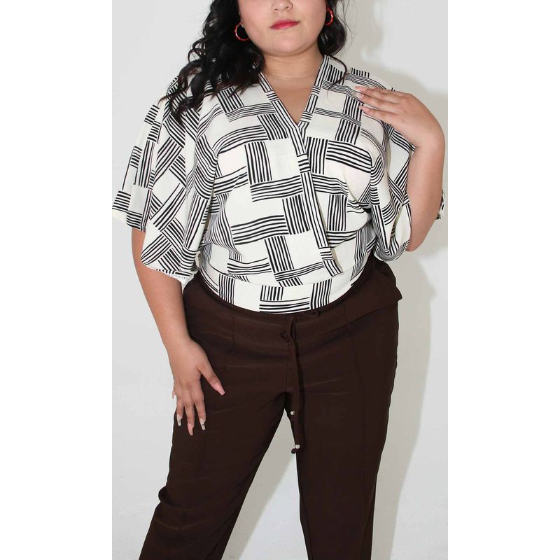L Y H - Blusa Para Mujer Manga Corta Blanco Marca L&H
