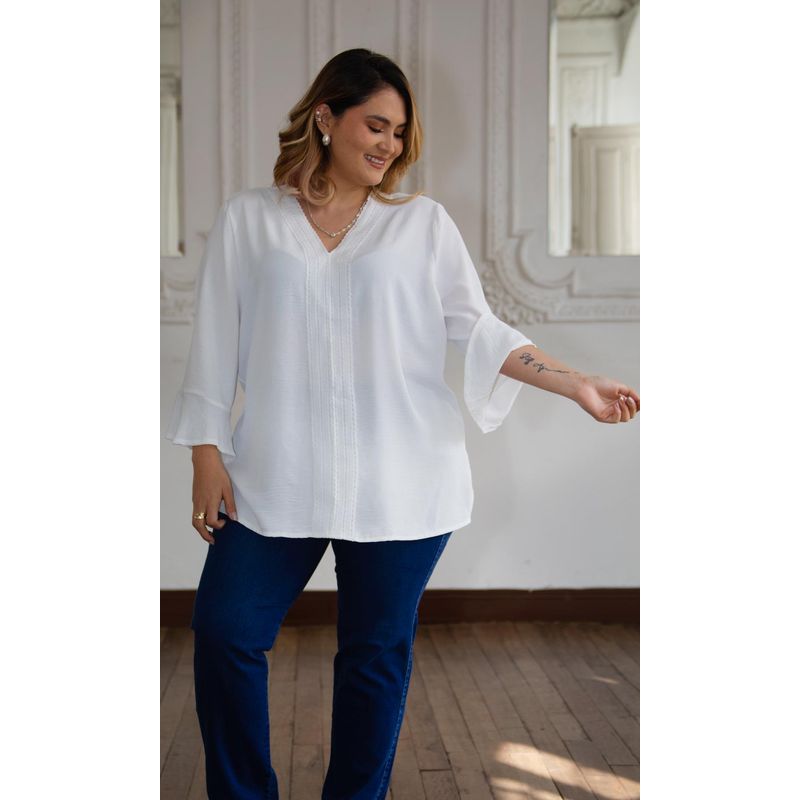 L Y H - Blusa Para Mujer Manga 34 Negro Marca L&H