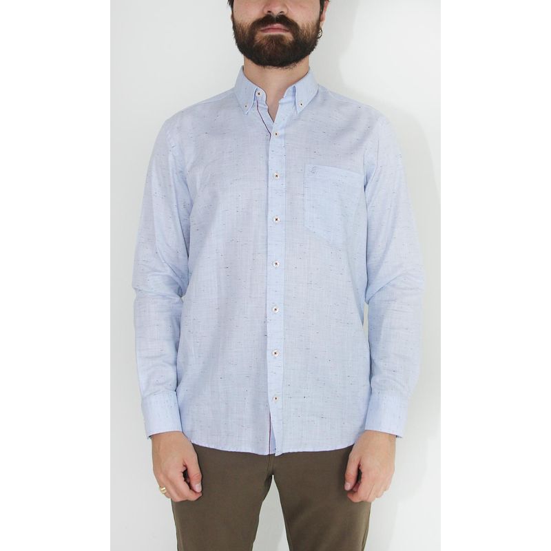 L Y H - Camisa Para Hombre Manga Larga Azul Marca L&H