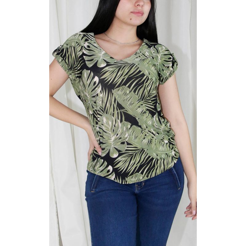 L Y H - Camiseta Para Mujer Manga Corta Negro Marca L&H