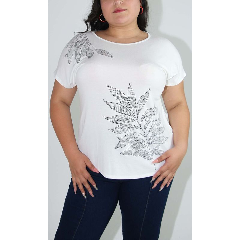 L Y H - Camiseta Para Mujer Manga Corta Blanco Marca L&H