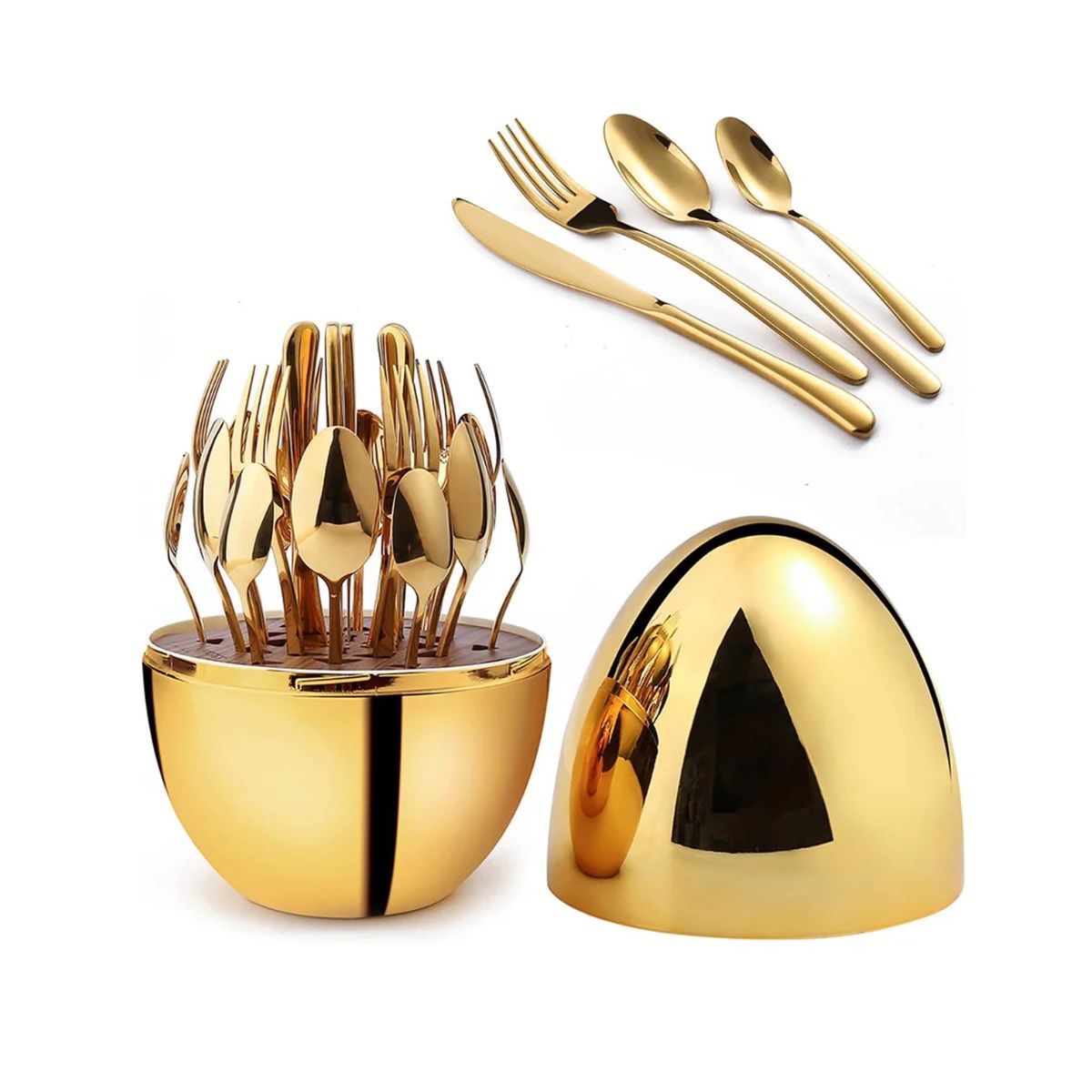 GENERAL - Juego De Cubiertos Estuche Huevo 24 Piezas Acero Inoxidable