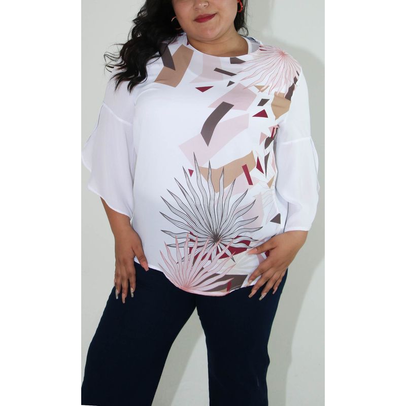 L Y H - Blusa Para Mujer Manga 34 Rosa Marca L&H