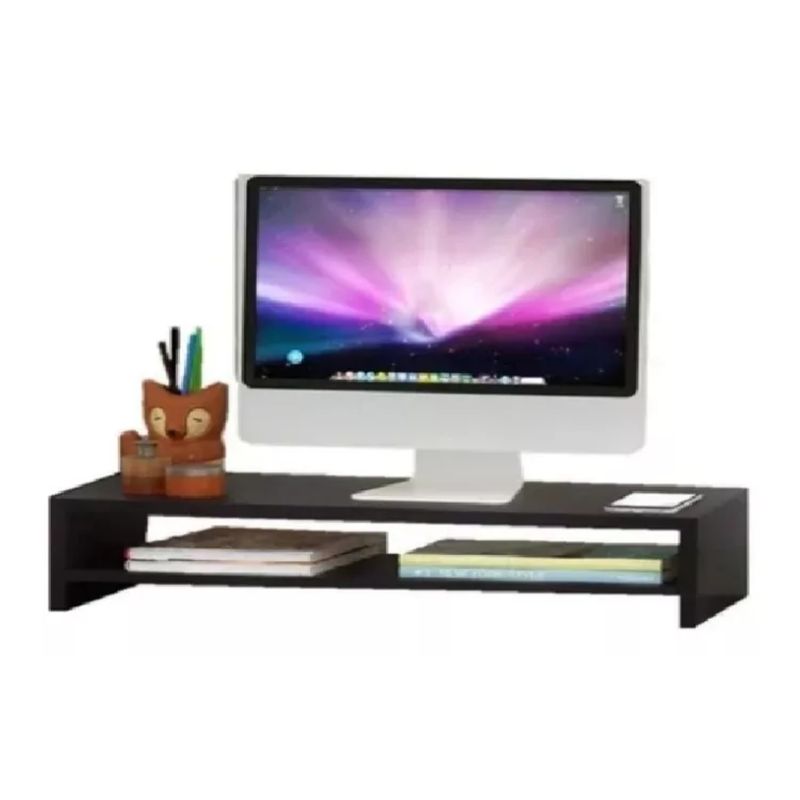 GENERICO - Soporte Elevador Monitor Base para Escritorio Funcional Color Wengue