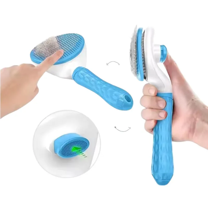 GENERICO - Cepillo Removedor De Pelo Para Gatos Con Boton Autolimpiante